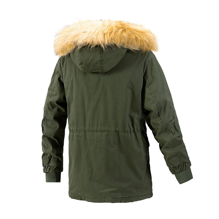Herren Winterschutz-Parka mit wärmendem Teddyfutter abnehmbarer Kunstfellkapuze und verstärkten Utility-Taschen Echoarchiv