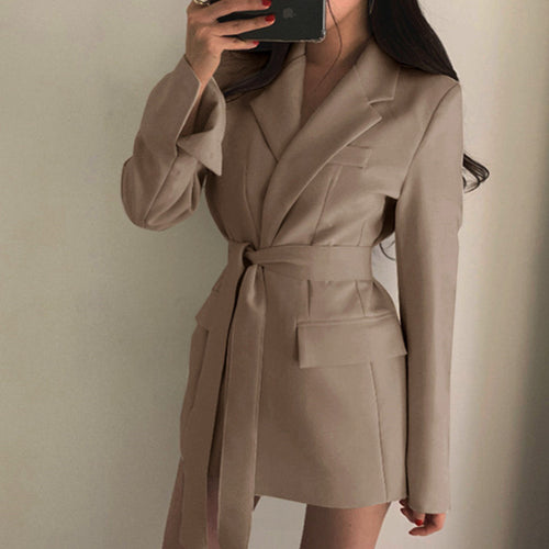 Damen Elegantes Blazer-Kleid mit Gürtel Echo Archiv