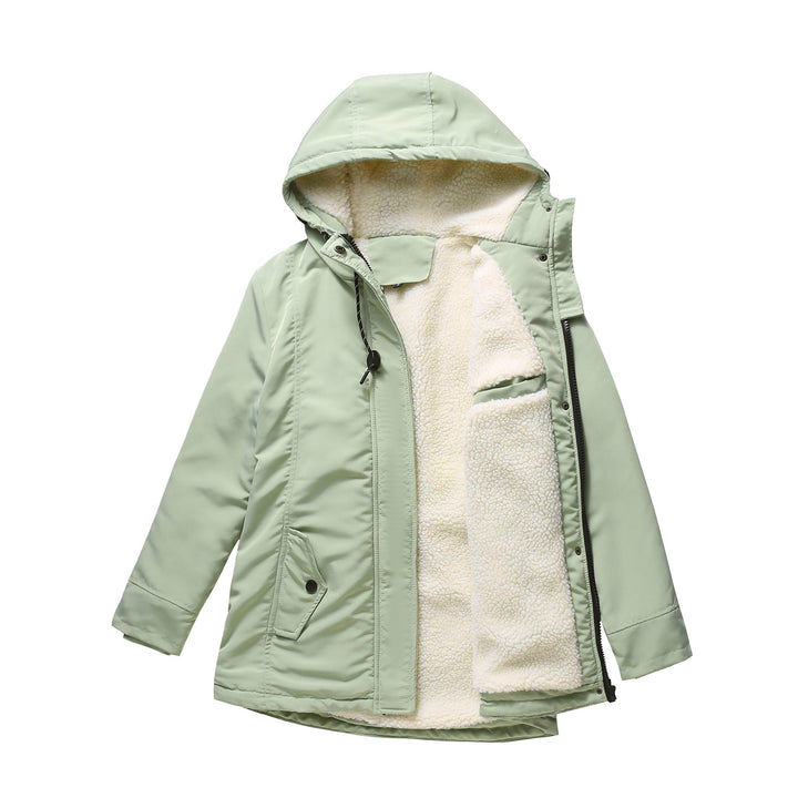 Damen nan gefütterte Winterparka mit Teddyfleece Innenfutter und Kapuze Echo Archiv