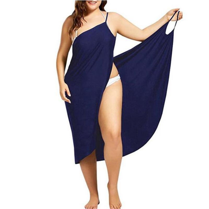 Damen nan vielseitiges Strand-Pareo-Wickelkleid mit Spaghettiträgern und asymmetrischem Saum Echo Archiv