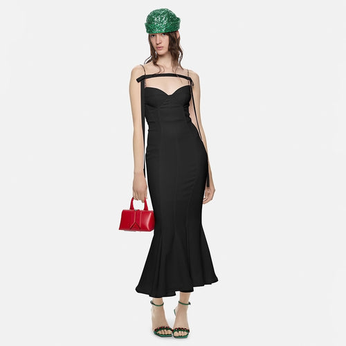 Damen Elegantes Meerjungfrauen-Kleid mit schulterfreier und taillierter Passform Echo Archiv