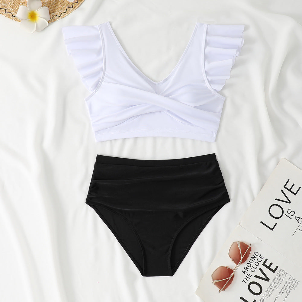 Damen Zweiteiliges High-Waist Bikini-Set mit Rüschendetails Echo Archiv