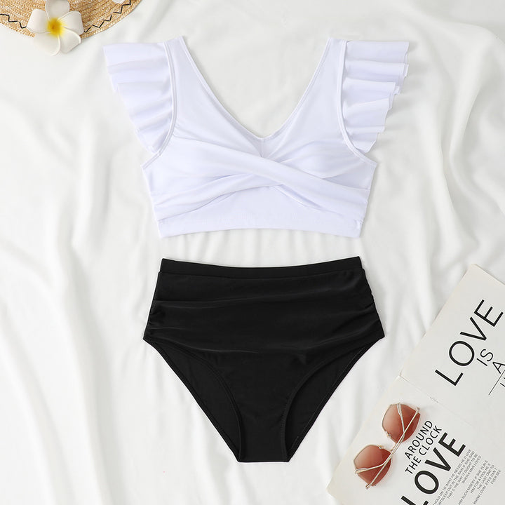 Damen Zweiteiliges High-Waist Bikini-Set mit Rüschendetails Echo Archiv