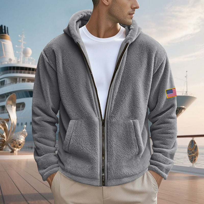 Herren Fleecejacke mit hohem Kragen und praktischen Seitentaschen Echoarchiv