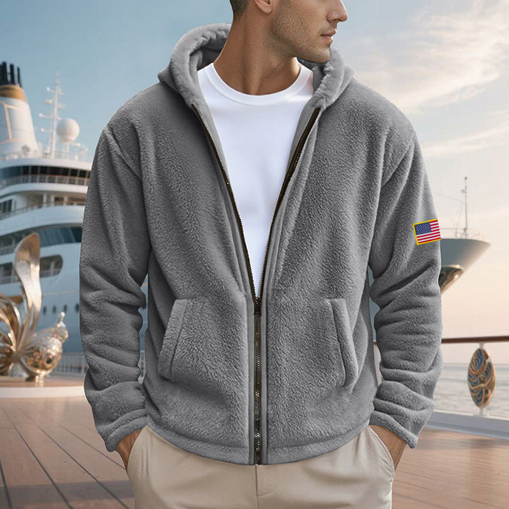 Herren Fleecejacke mit hohem Kragen und praktischen Seitentaschen Echoarchiv