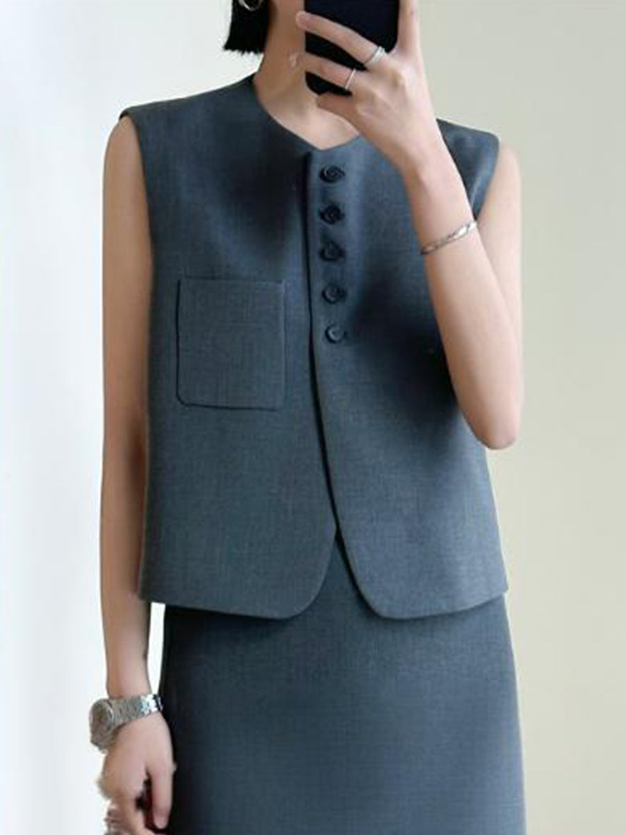 Damen Modische Blazerjacke mit kurzen Ärmeln Echoarchiv