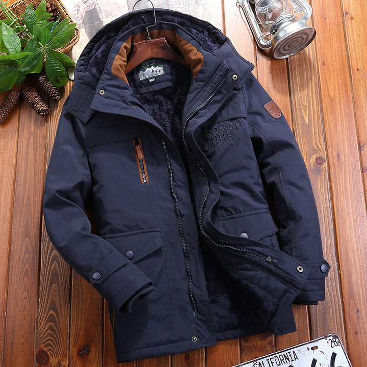 Herren urbaner Thermo-Parka mit Teddyfleece-Innenfutter, winddichter Front und Multifunktionstaschen Echo Archiv