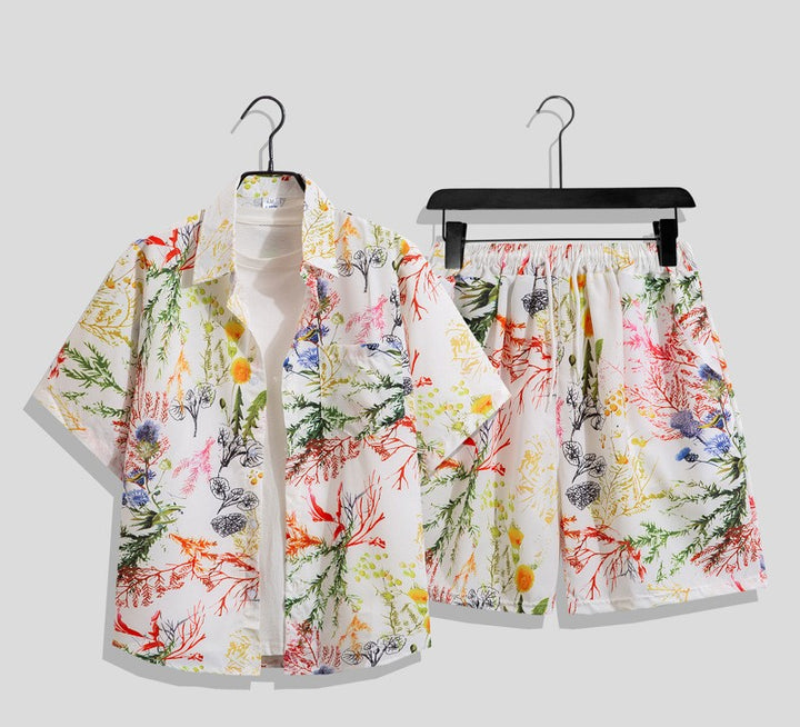 Herren Kurzoverall mit lebhaftem Blumenmuster Echoarchiv