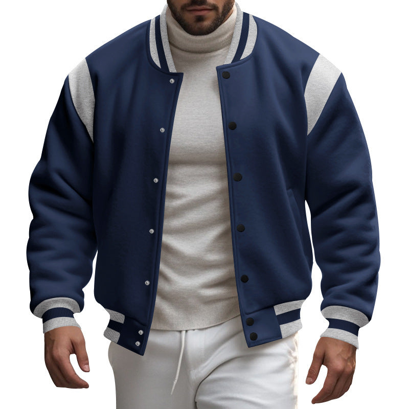 Herren sportliche Collegejacke mit kontrastierenden Einsätzen Echoarchiv