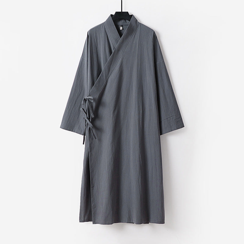 Unisex Langer Kimono-Mantel mit Bindeband, weitem Schnitt und minimalistischer Silhouette Echoarchiv