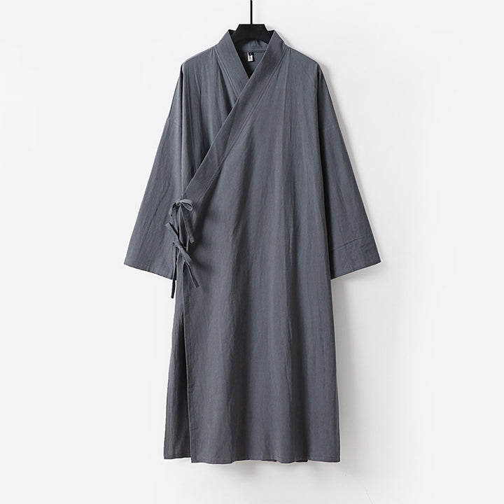 Unisex Langer Kimono-Mantel mit Bindeband, weitem Schnitt und minimalistischer Silhouette Echoarchiv