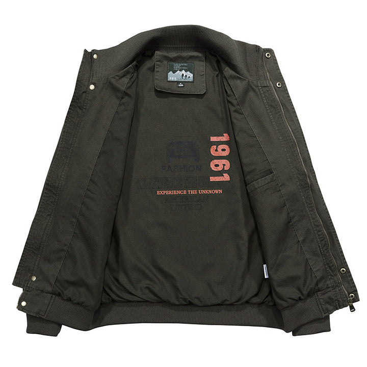 Herren Vintage-Canvas-Blouson mit hochschließendem Stehkragen und aufgesetzten Klappentaschen Echo Archiv