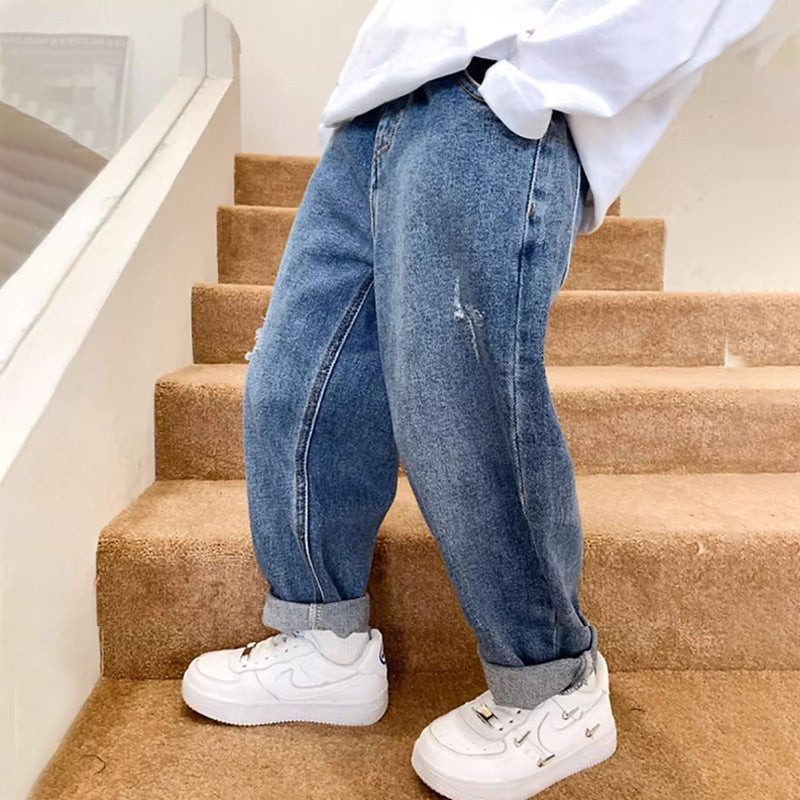 Unisex entspannte Baggy-Jeans mit Vintage-Optik Echo Archiv