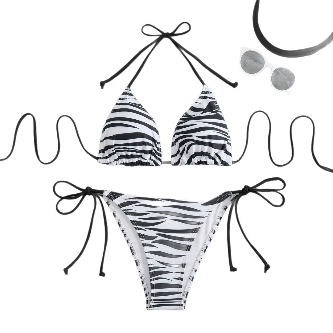 Damen Triangel-Bikini mit aufregendem Zebramuster und verstellbaren Bändern Echo Archiv