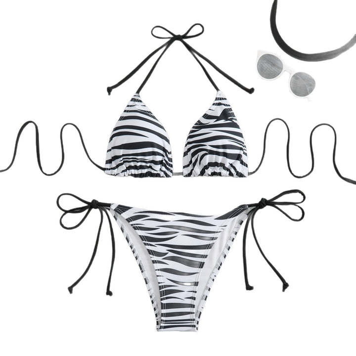 Damen Triangel-Bikini mit aufregendem Zebramuster und verstellbaren Bändern Echo Archiv