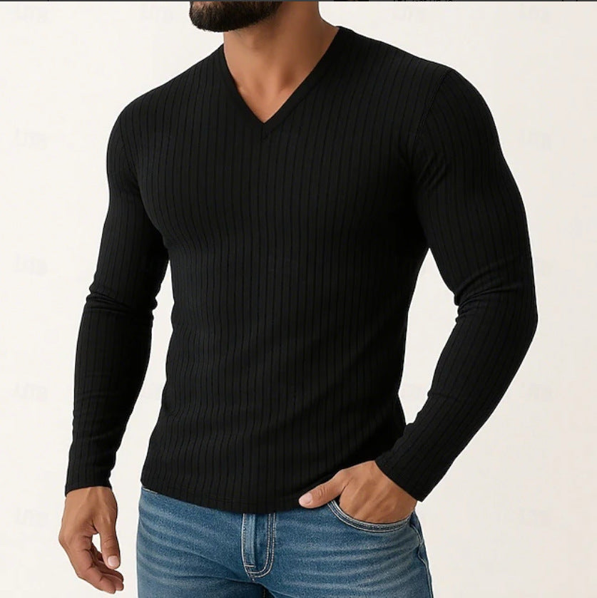 Herren Langarmshirt mit feiner Rippenstruktur Echoarchiv