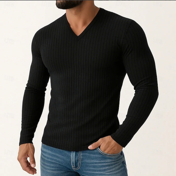 Herren Langarmshirt mit feiner Rippenstruktur Echoarchiv