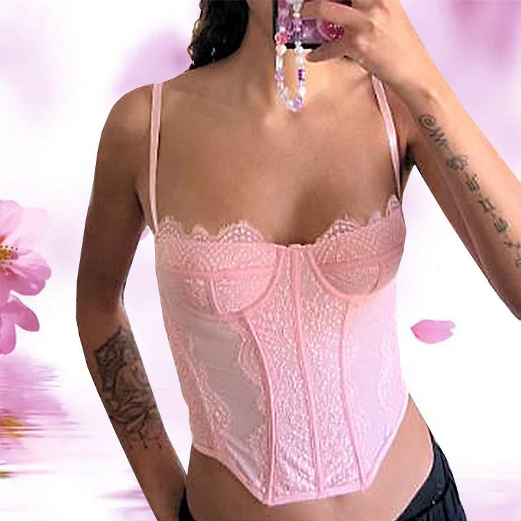Damen Spitzen-Corsage mit verstellbaren Trägern und formendem Schnitt Echo Archiv