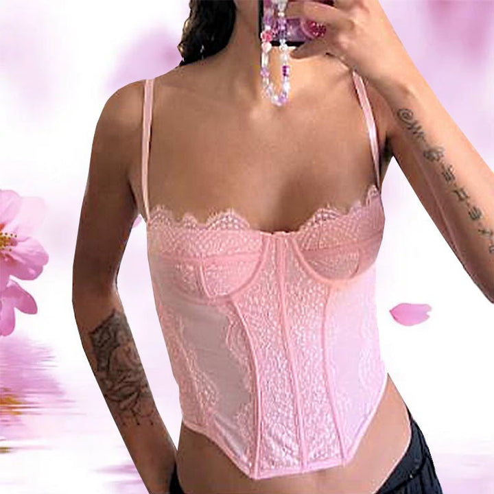 Damen Spitzen-Corsage mit verstellbaren Trägern und formendem Schnitt Echo Archiv