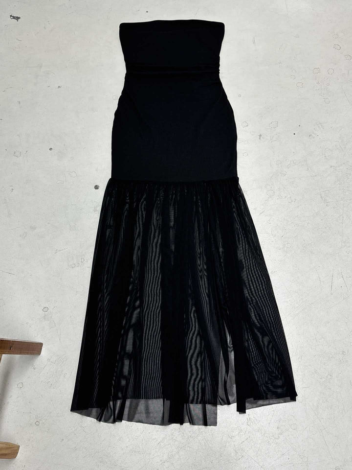 Damen Maxi-Kleid mit schickem Tüllsaum und figurbetonter Silhouette Echo Archiv