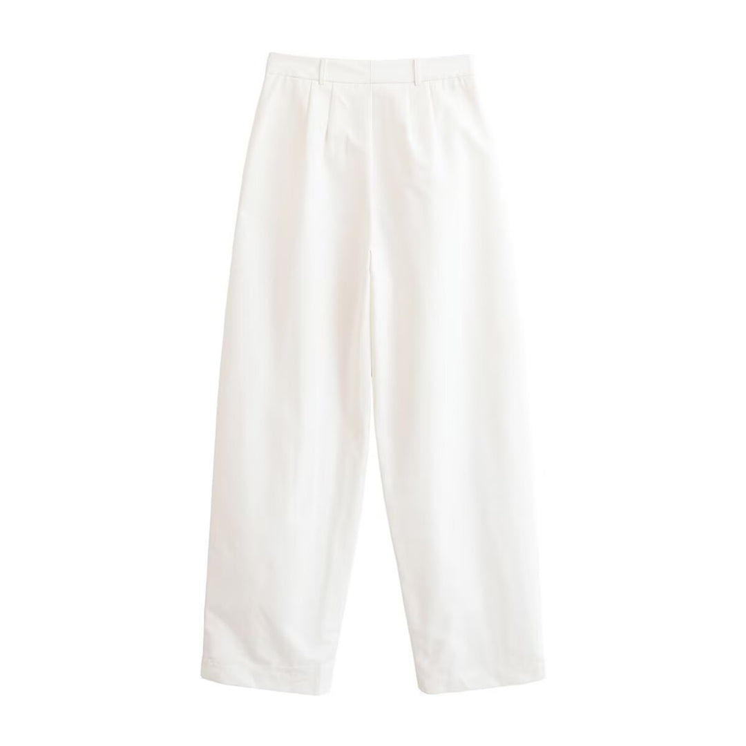 Damen Elegante High‑Waist Palazzo‑Hose mit Bügelfalte und geradem weitem Bein Echo Archiv