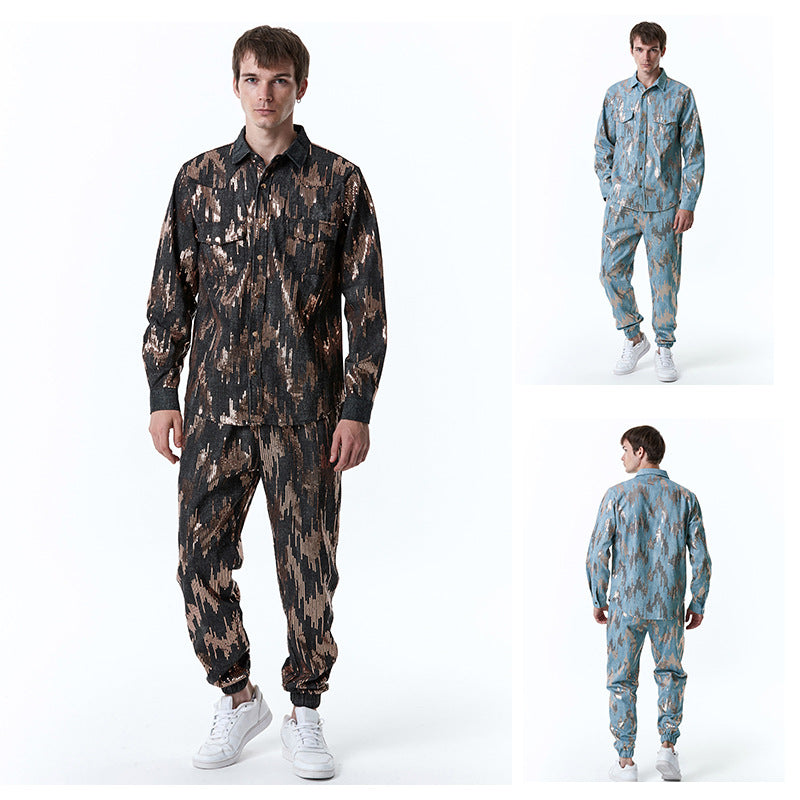 Herren Designer-Jogginganzug mit glitzerndem Muster Echoarchiv