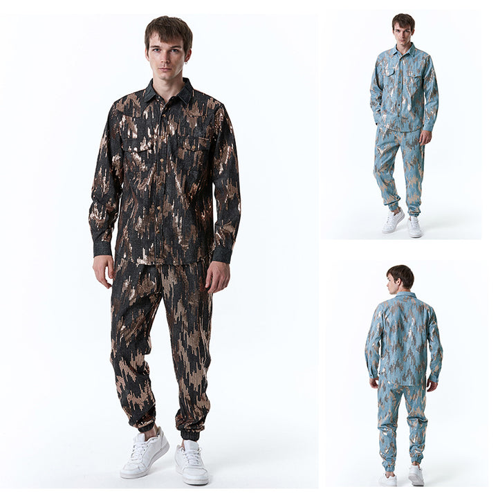 Herren Designer-Jogginganzug mit glitzerndem Muster Echoarchiv