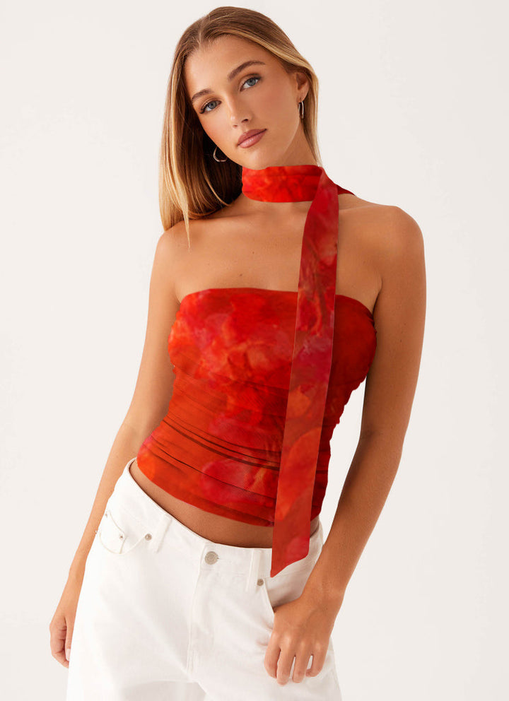 Damen Bandeau-Top mit raffinierten Bindebändern Echo Archiv