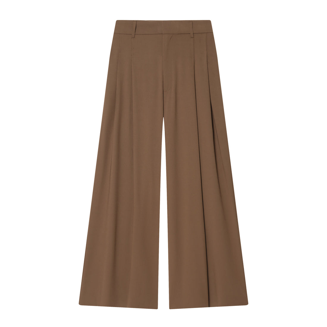 Damen hochtaillierte weite Bundfalten-Hose mit weitem Bein und Bügelfalte – Avélisse
