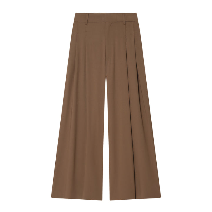 Damen hochtaillierte weite Bundfalten-Hose mit weitem Bein und Bügelfalte – Avélisse