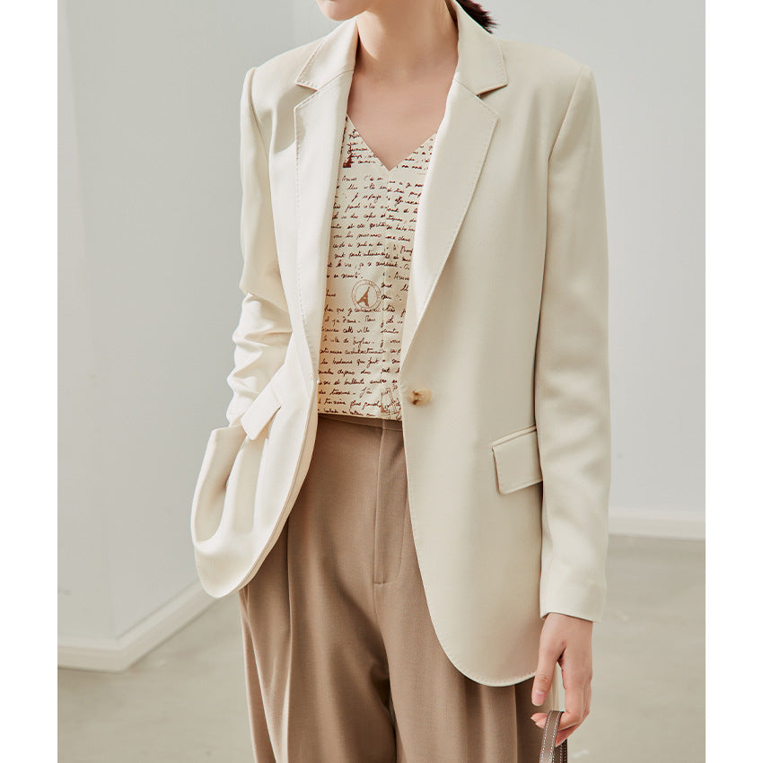 Damen taillierter leichter Ein-Knopf-Blazer mit Pattentaschen Echoarchiv