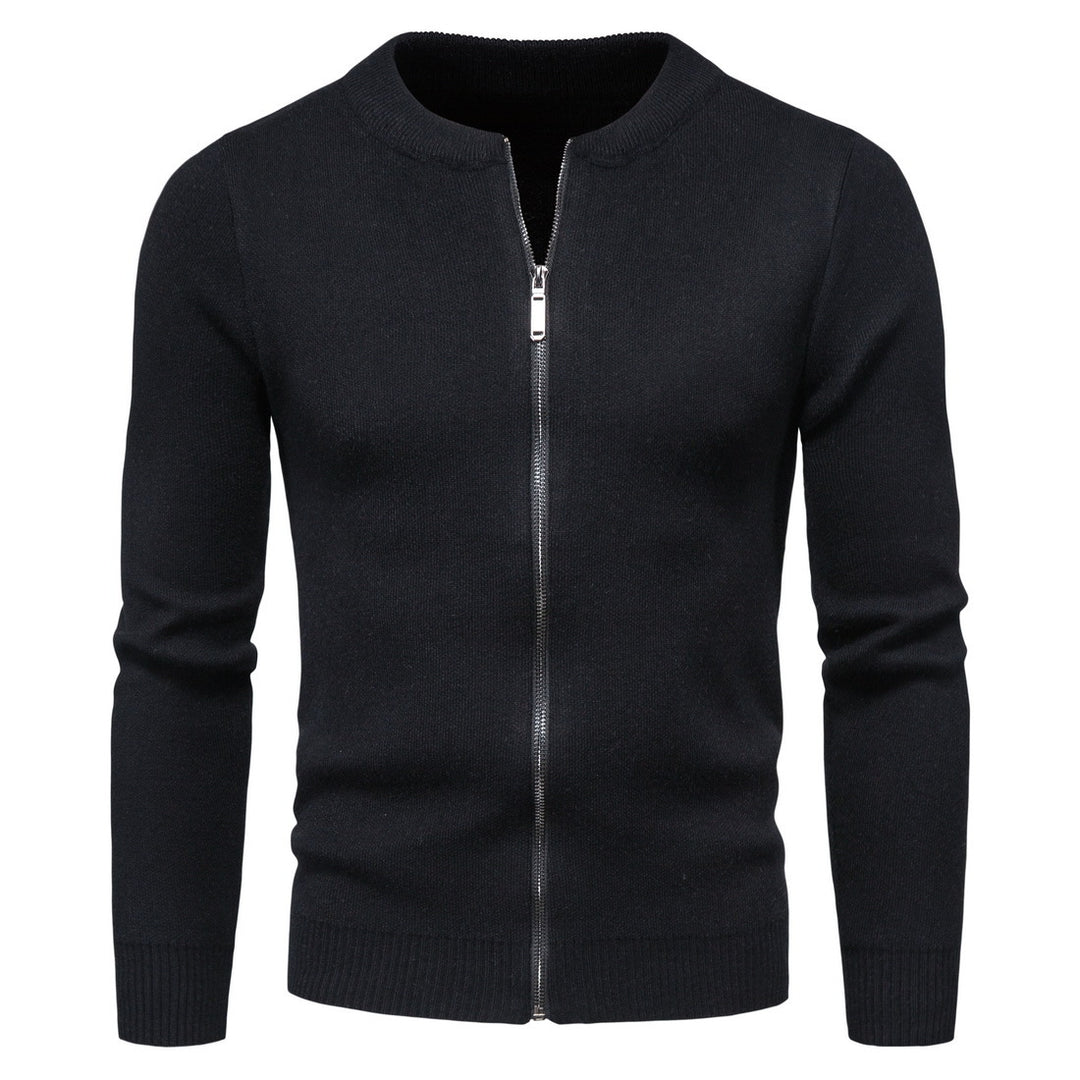Herren stylische Strickjacke mit modernem Zipper und hohem Kragen Echoarchiv