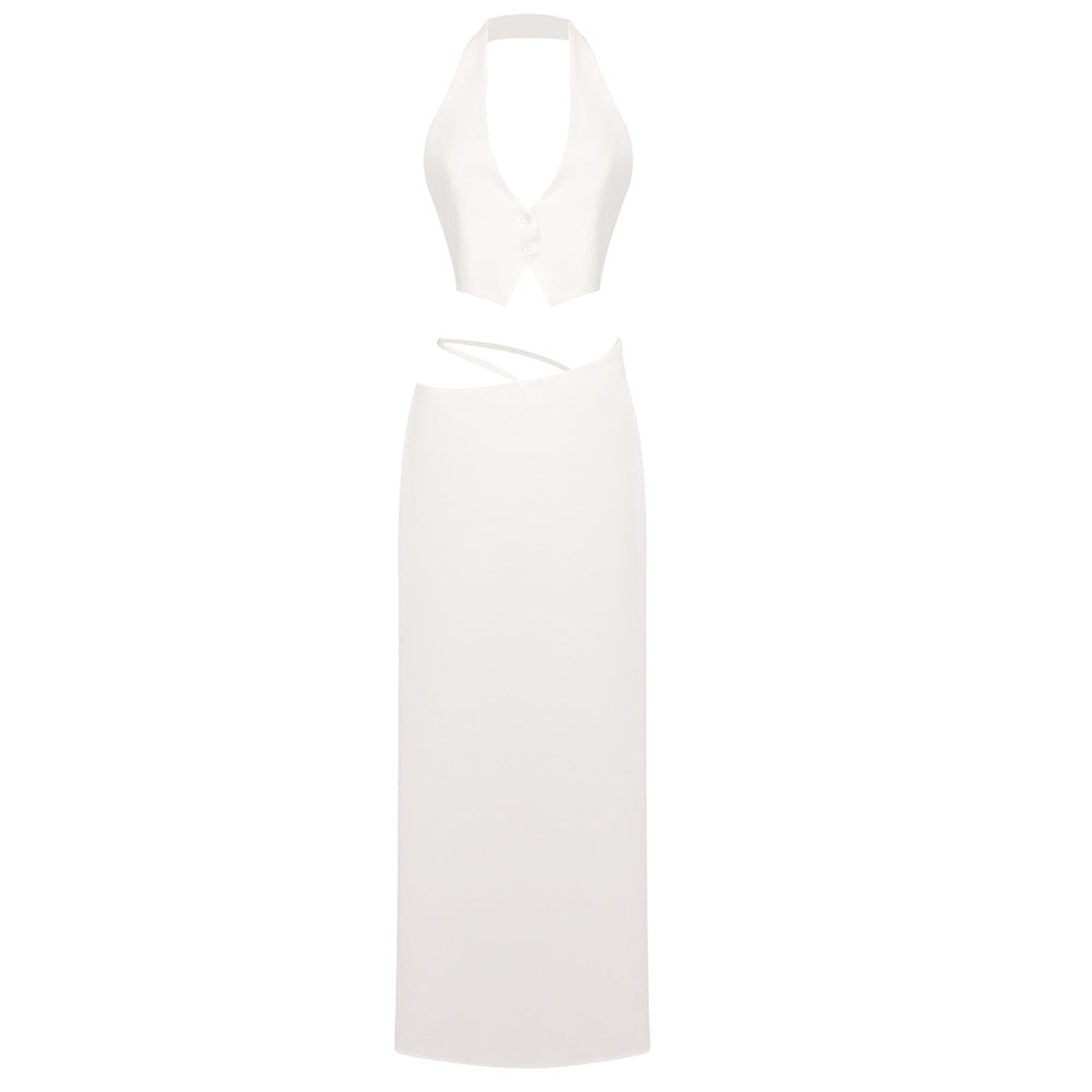 Damen Elegantes Crop-Top mit Maxirock Echo Archiv