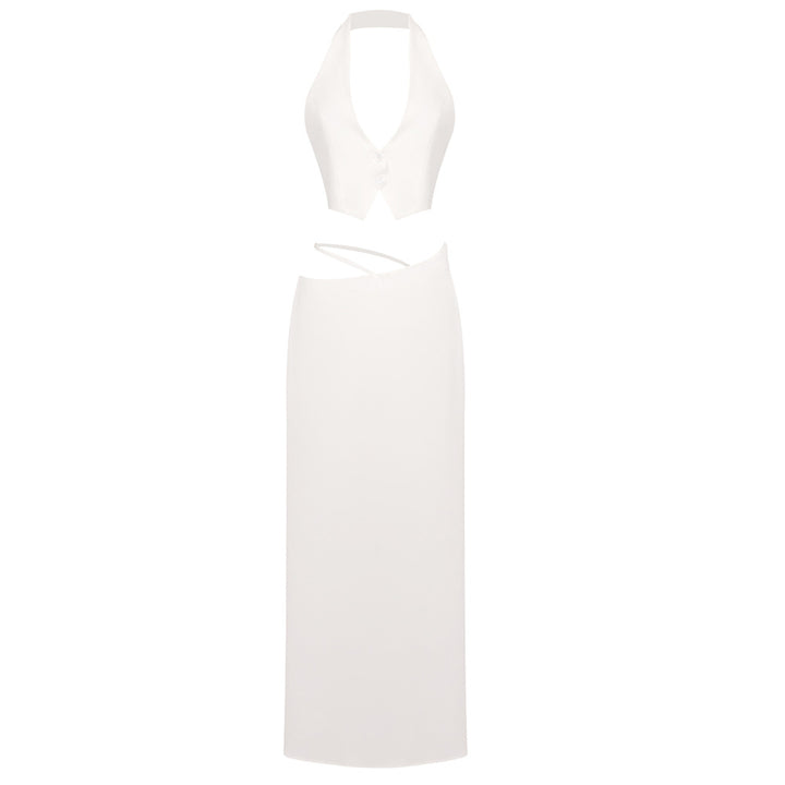 Damen Elegantes Crop-Top mit Maxirock Echo Archiv