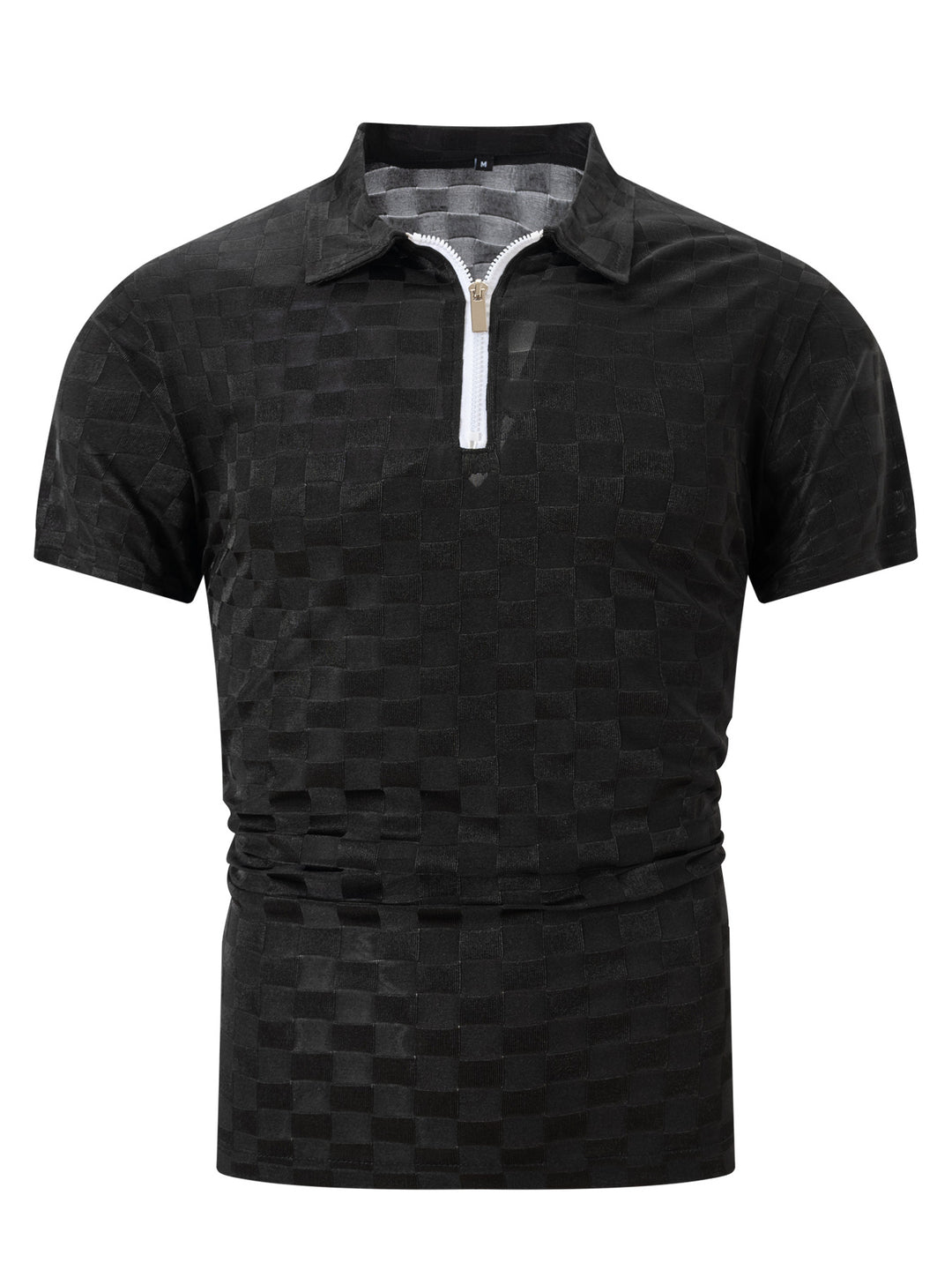 Herren Polo-Shirt mit Reißverschluss und strukturiertem Design Echoarchiv
