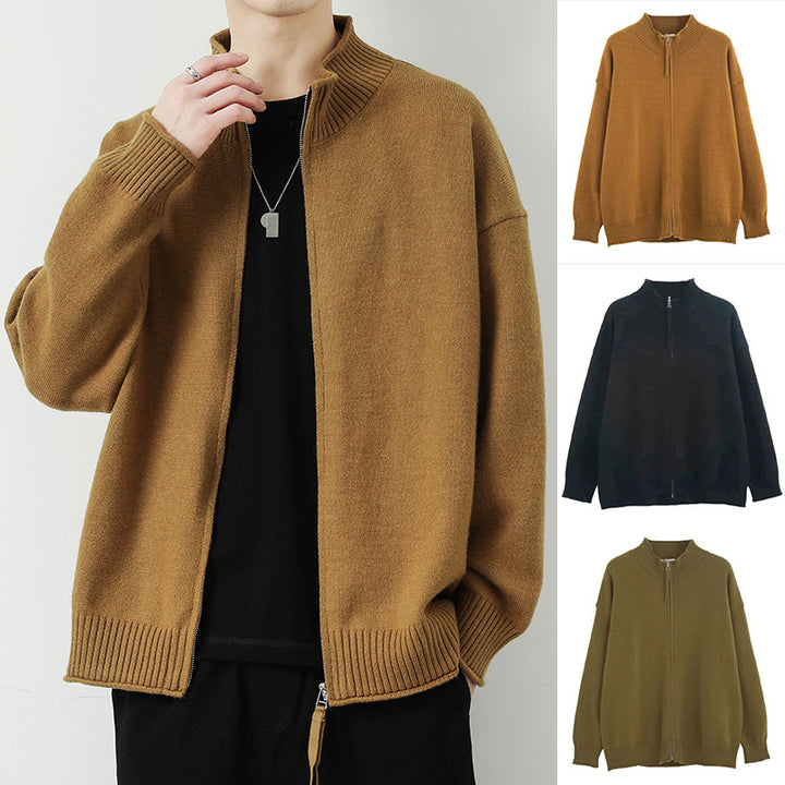 Damen Freizeit Strickjacke mit hohem Kragen und Reißverschluss Echoarchiv