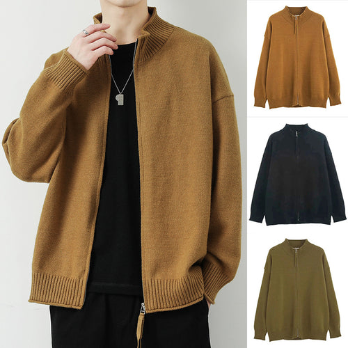 Damen Freizeit Strickjacke mit hohem Kragen und Reißverschluss Echoarchiv