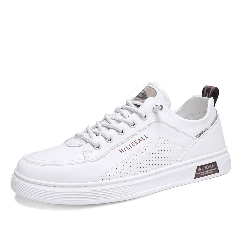 Herren niedrig geschnittener Sneaker mit perforierter Seitenwand, Metallösen und gedämpfter Plateausohle – Norré