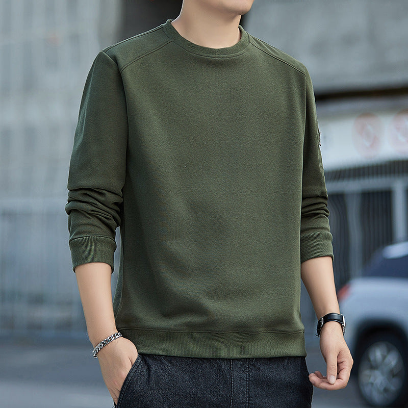 Herren Minimalistisches Sweatshirt mit Raglanärmeln und Reißverschluss-Ärmeltasche Echo Archiv