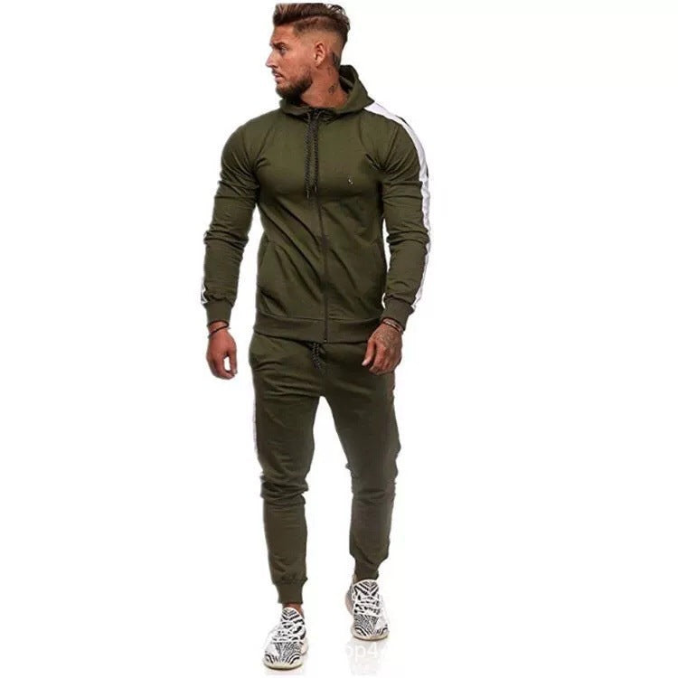 Herren Sportliches Hoodie-Set mit seitlichen Streifen Echoarchiv