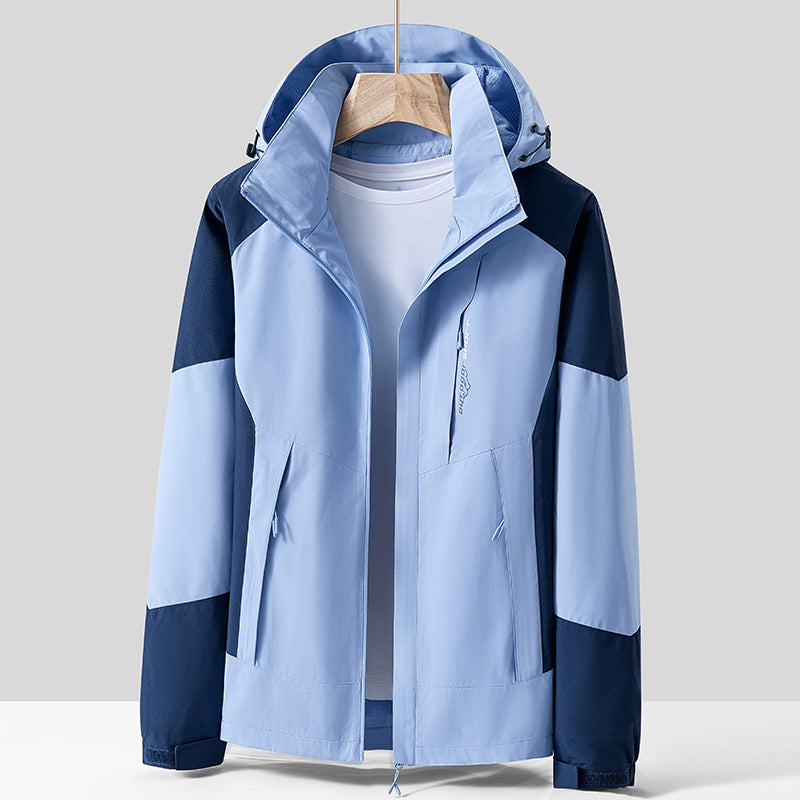 Unisex Atmungsaktive Softshell-Outdoorjacke im Colorblock-Design mit regulierbarer Kapuze und verdecktem Zweiwege-Reißverschluss Echo Archiv