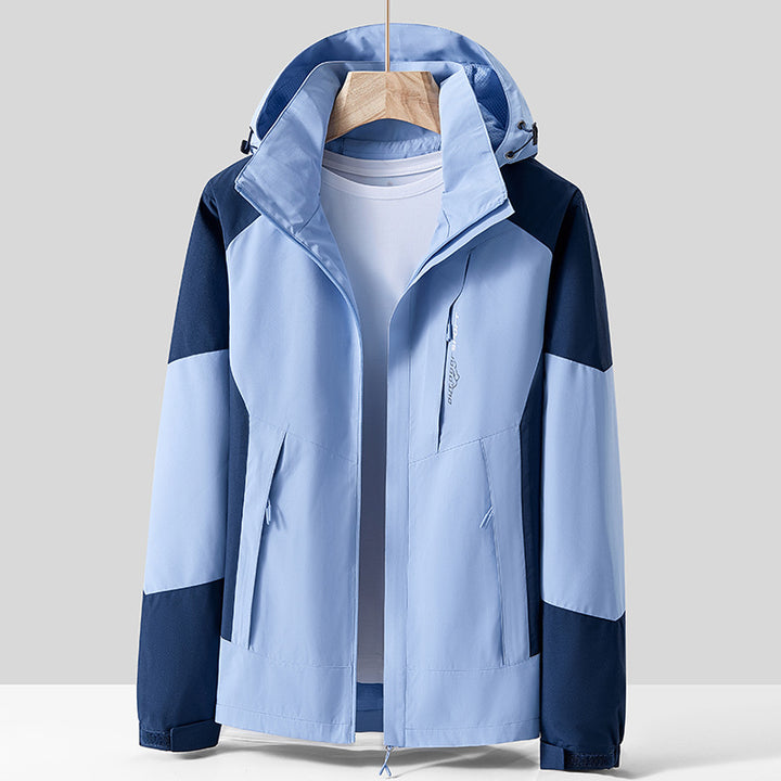 Unisex Atmungsaktive Softshell-Outdoorjacke im Colorblock-Design mit regulierbarer Kapuze und verdecktem Zweiwege-Reißverschluss Echo Archiv