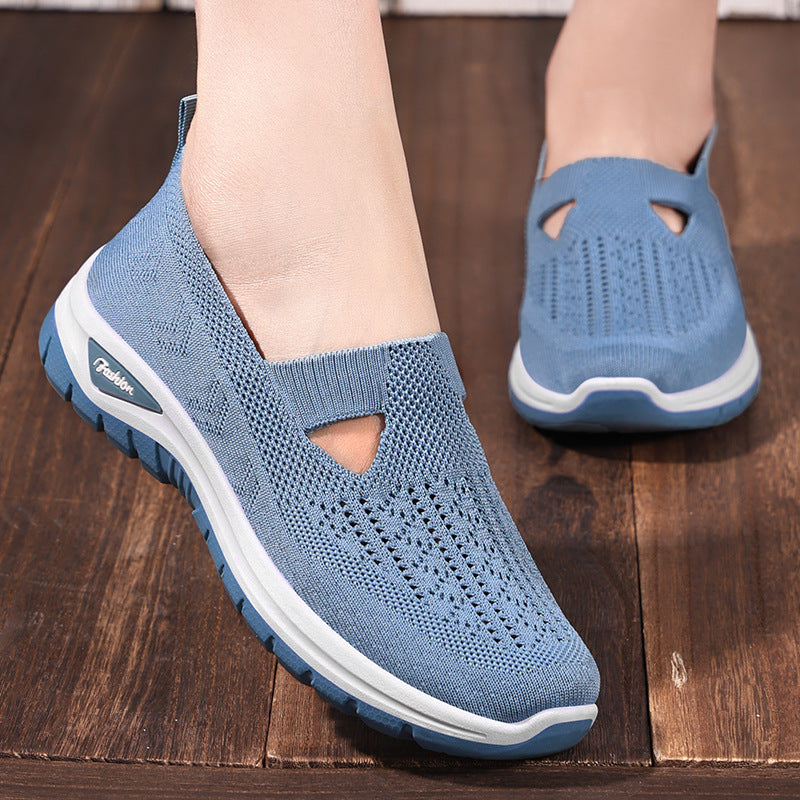 Damen nan gestrickter Schlupfsneaker mit atmungsaktivem Obermaterial und stoßdämpfender Profilsohle Echo Archiv