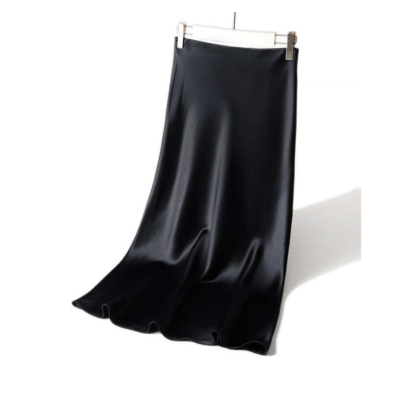 Damen Langer Satin-Maxirock im Bias-Cut mit taillenhoher Passform und fließender A‑Linie Echo Archiv