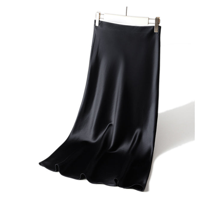 Damen Langer Satin-Maxirock im Bias-Cut mit taillenhoher Passform und fließender A‑Linie Echo Archiv