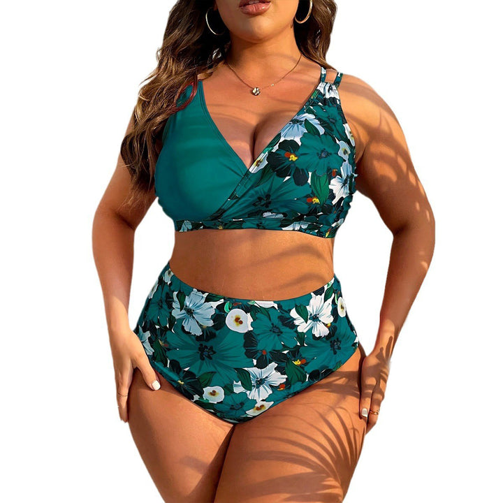 Damen Hochgeschnittenes Floral-Bikini-Set mit Wickeloberteil Echo Archiv