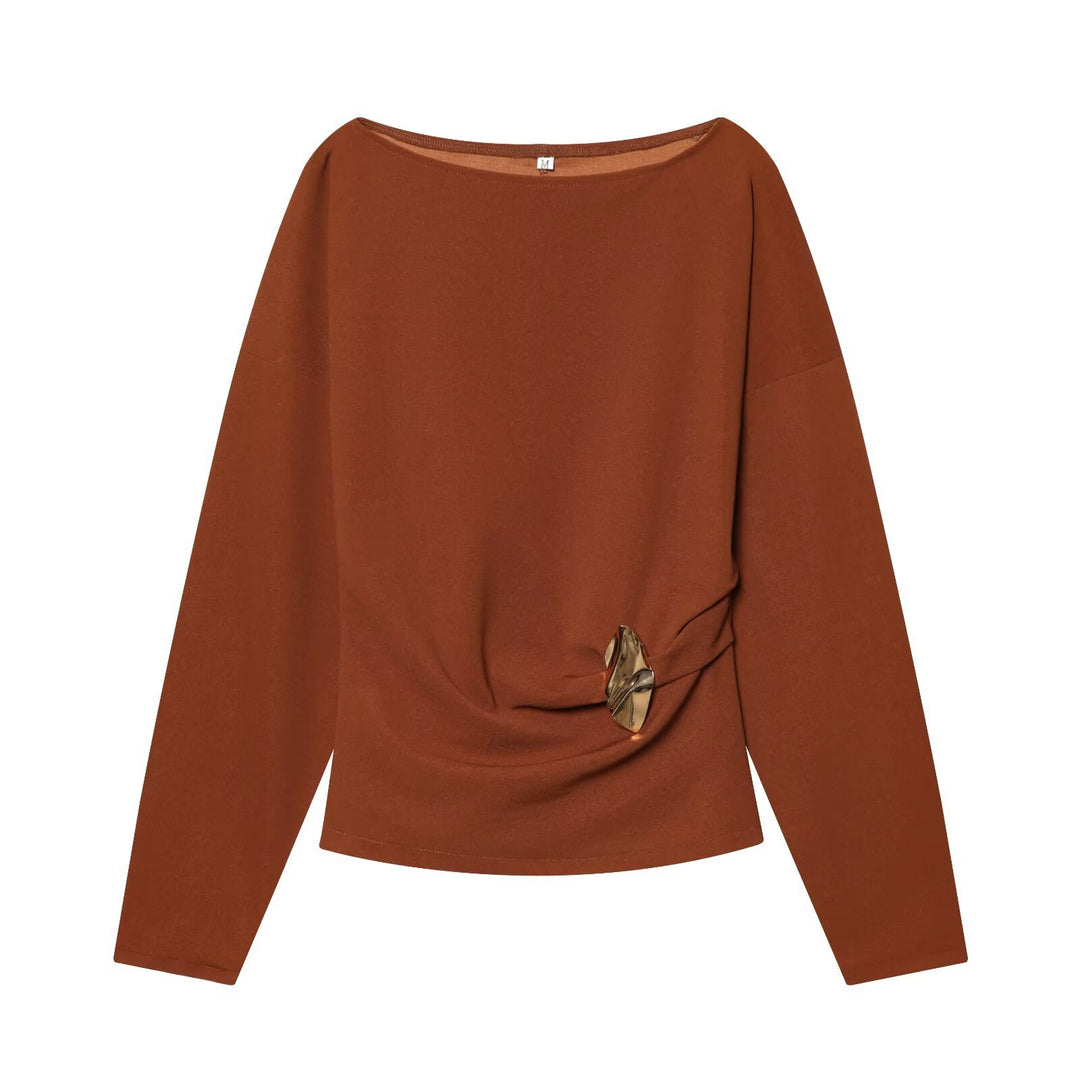 Damen Zweiteiliges Loungewear-Set mit gedrehtem Saumdetail und weiter Highwaist-Hose Echo Archiv