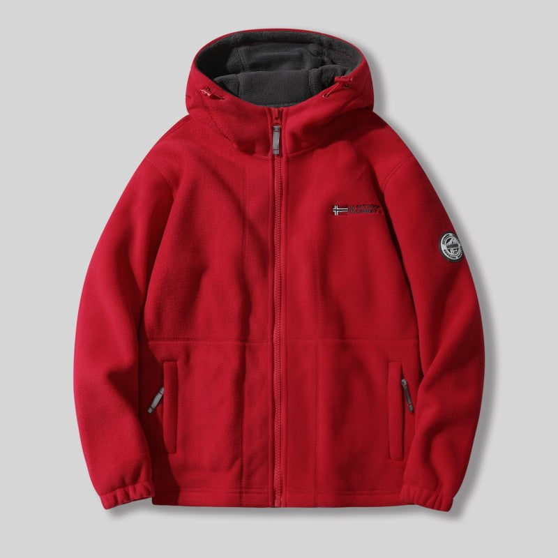 Herren Fleecejacke mit abnehmbarem Kapuzen Echo Archive