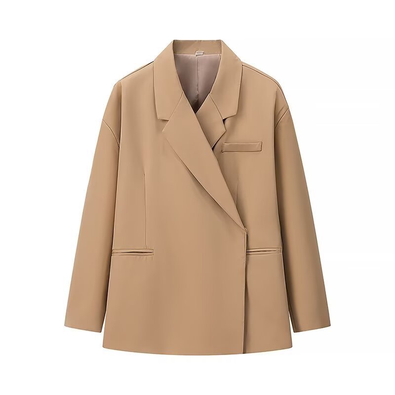 Damen Oversize-Kastenblazer mit schlichten Leistentaschen und weitem Revers Echo Archiv