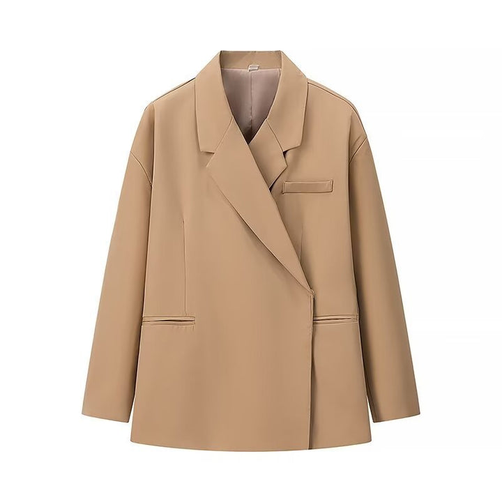 Damen Oversize-Kastenblazer mit schlichten Leistentaschen und weitem Revers Echo Archiv